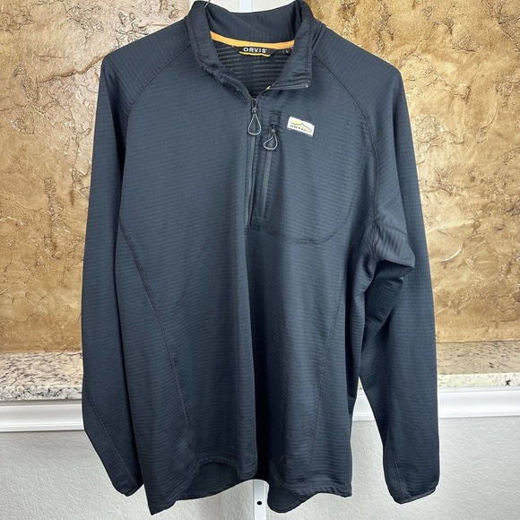 Orvis Other - Orvis Men's Large Horseshoe Hills Quarter-Zip Fleece Jacket Pullover Black L